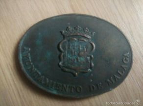 Military Antiques: MEDALLA BRONCE OVALADAD, AYUNTAMIENTO DE MALAGA